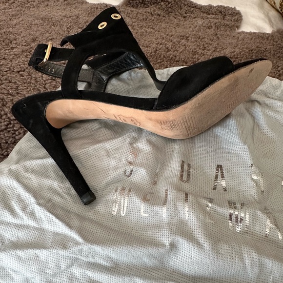 Stuart Weitzman “Frenchcuff” black suede heels - Picture 8 of 9